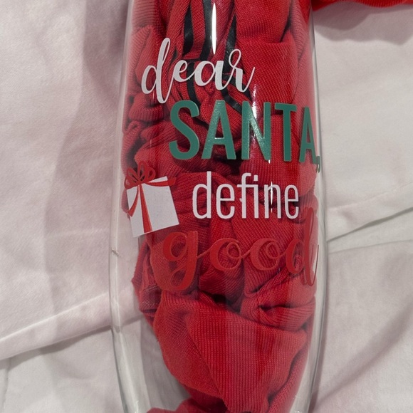 🎅🏼 Dear Santa Define Good stemless champagne Christmas glasses 6oz flutes - Picture 8 of 11